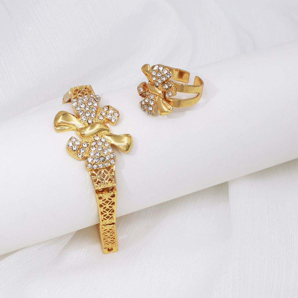 Italy 18k Gold Plated Women Jewelry Set Classic