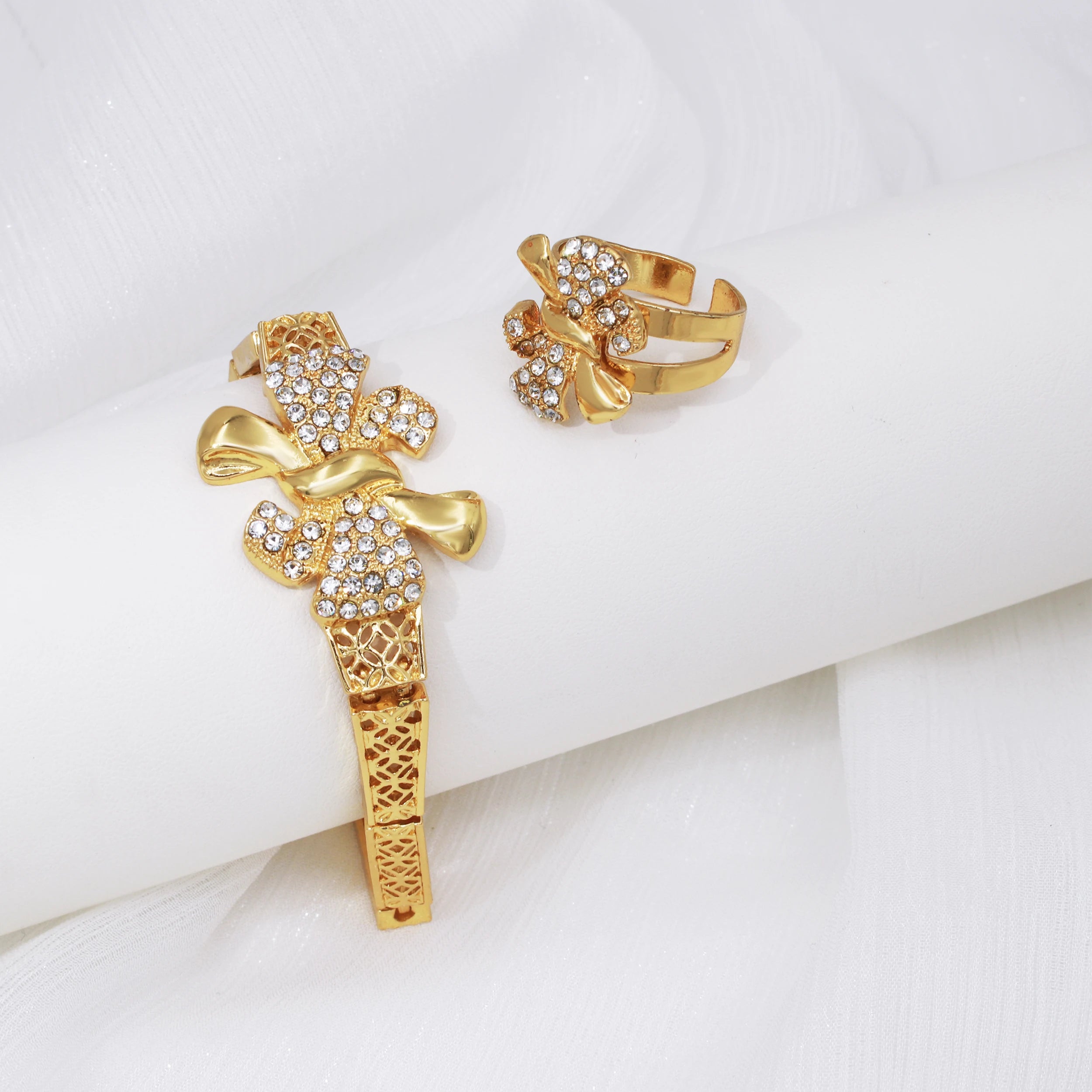 Italy 18k Gold Plated Women Jewelry Set Classic