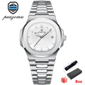 2026 New For Men Fashion Brand Male Watch Waterproof - Silver White