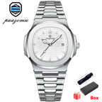 2026 New For Men Fashion Brand Male Watch Waterproof - Silver White