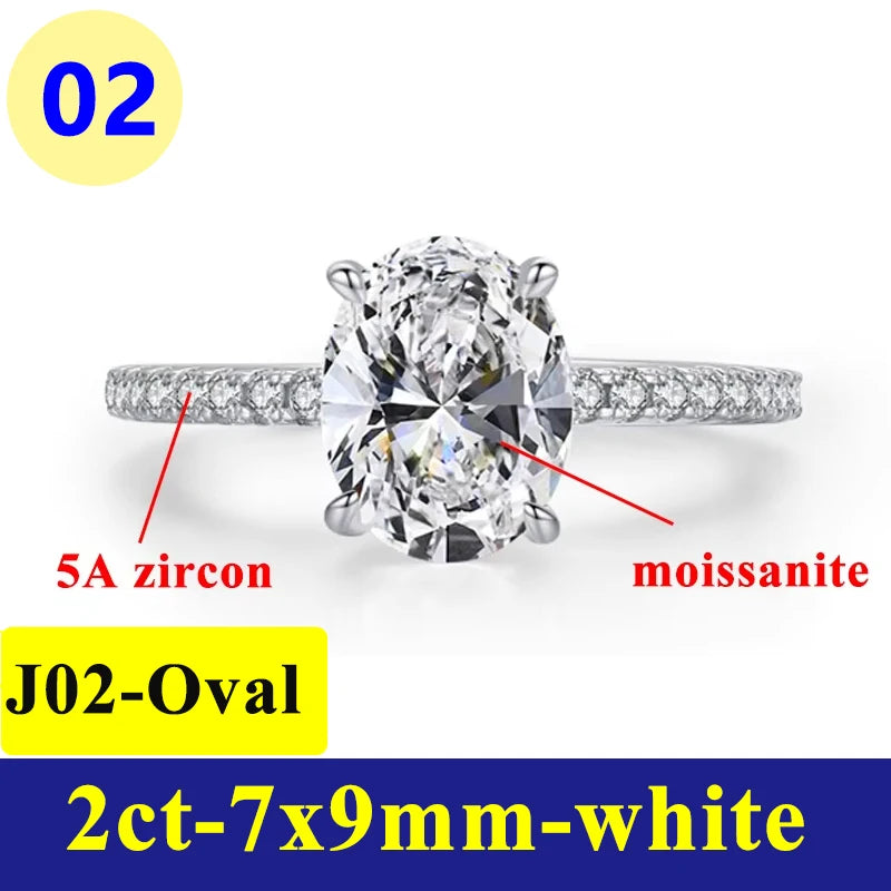 1-3CT Moissanite D Color VVS Diamond Women's Oval - add-box / J02-oval-2ct / 9, add-box / J02-oval-2ct / 7, add-box / J02-oval-2ct / 8, add-box / J02-oval-2ct / 5, add-box / J02-oval-2ct / 6, add-bag / J02-oval-2ct / 9, add-bag / J02-oval-2ct / 7, add-bag / J02-oval-2ct / 8, add-bag / J02-oval-2ct / 5, add-bag / J02-oval-2ct / 6