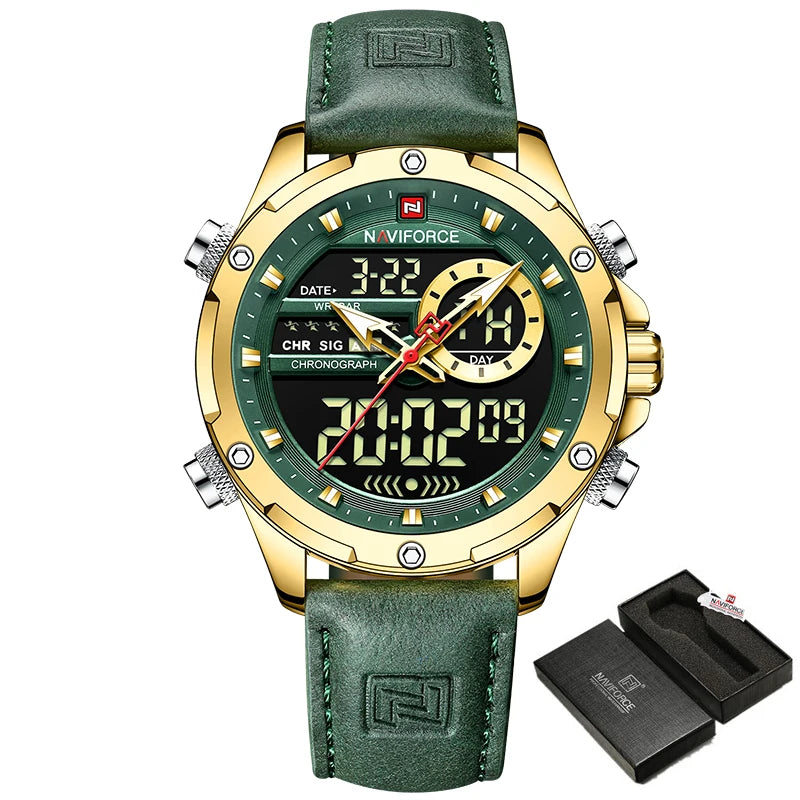 NAVIFORCE Digital Men Military Watch Waterproof - G GN With Box