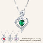 Romantic 925 Silver Necklace Rose Heart Design