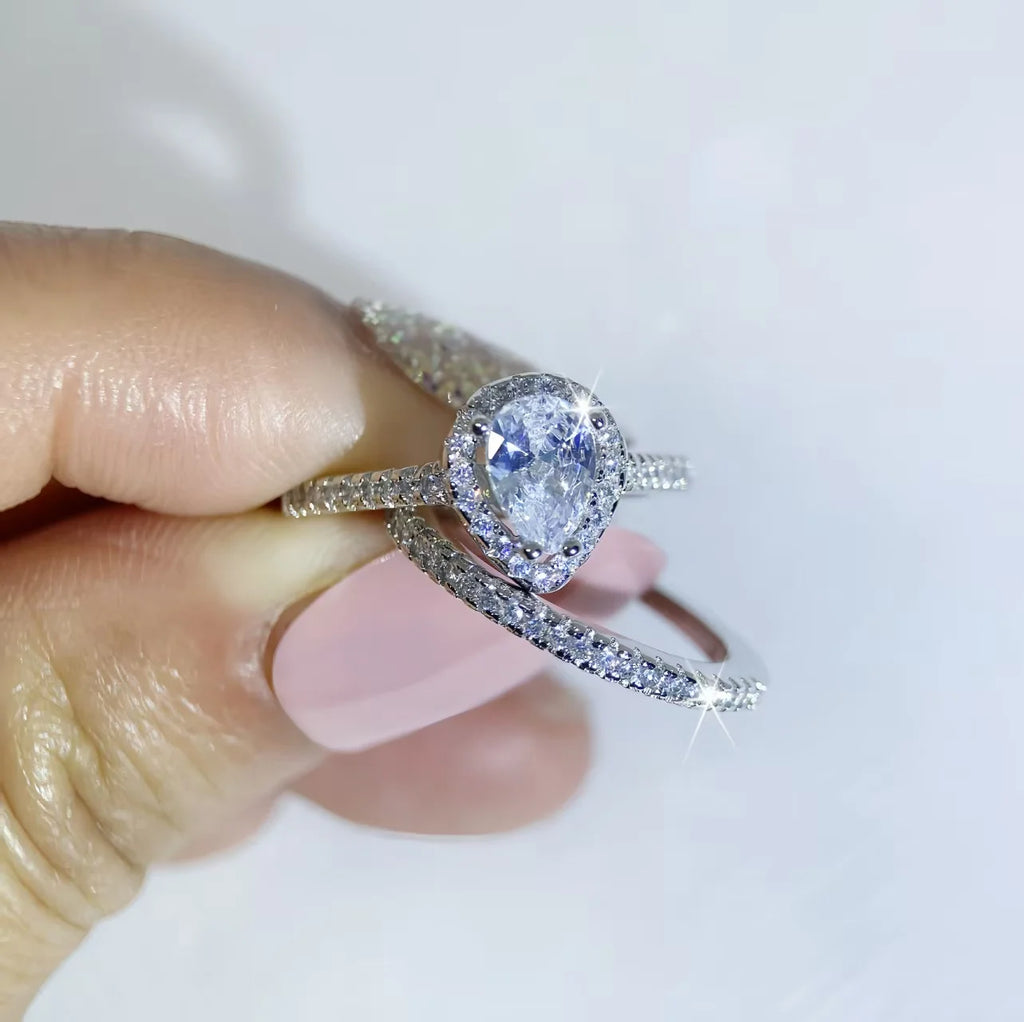 925 Sterling Silver New Women Ring Set Jewelry