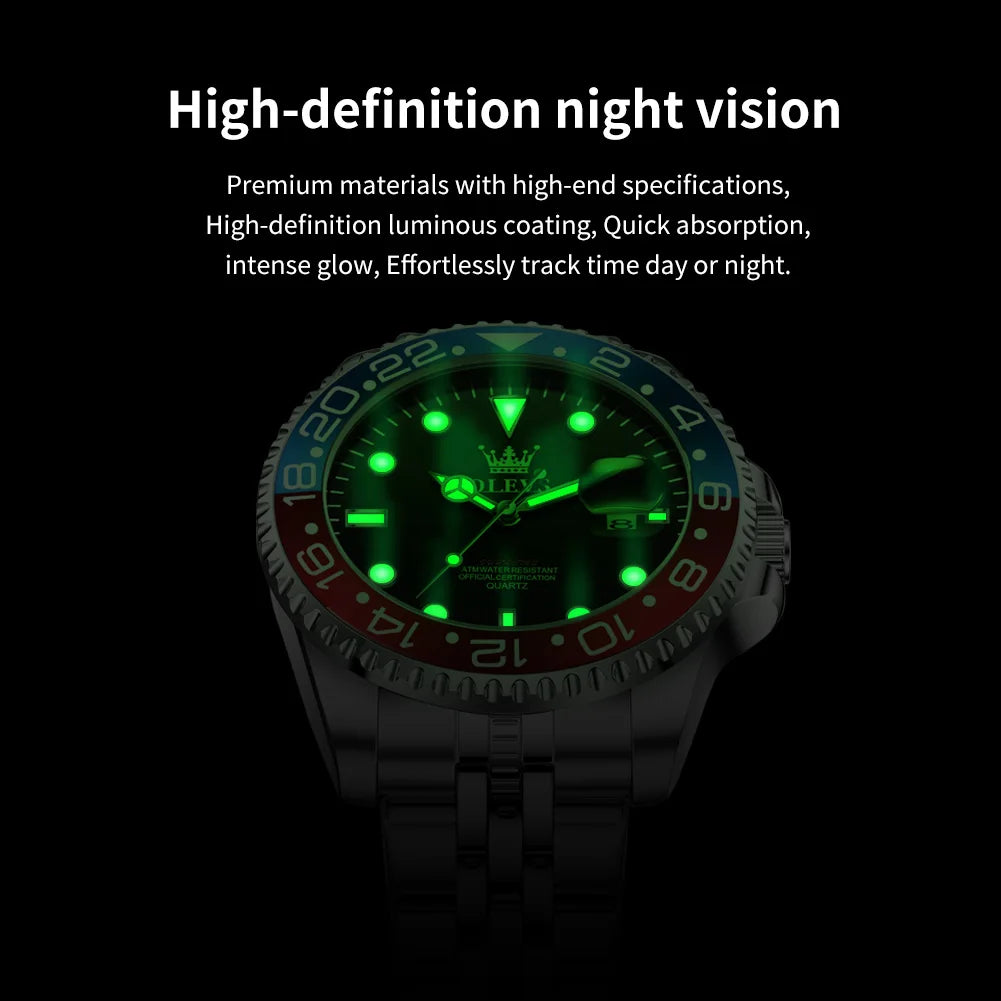OLEVS Top Men's Watches Original Stainless Steel Date