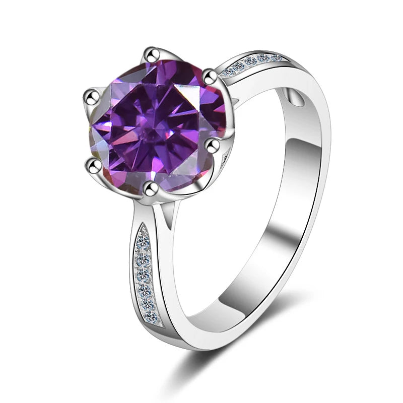 JoyceJelly Luxury 3ct D Color Moissanite Rings