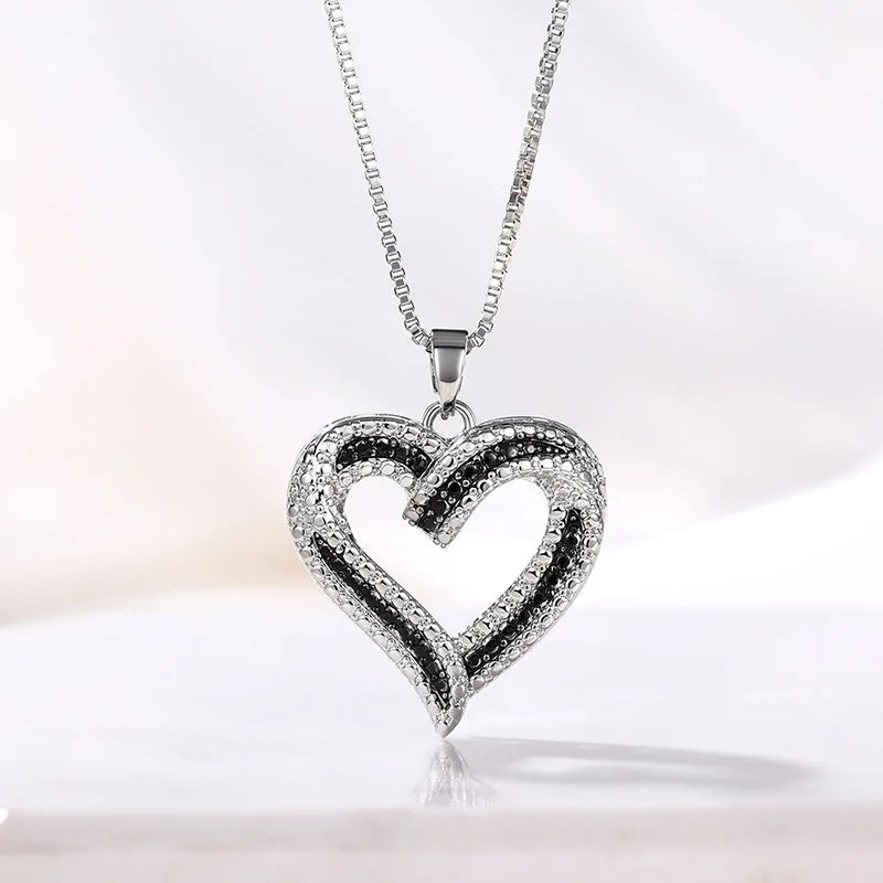Elegant Style Heart shaped Pendant Necklace Hollow - YC4699-1 / United States