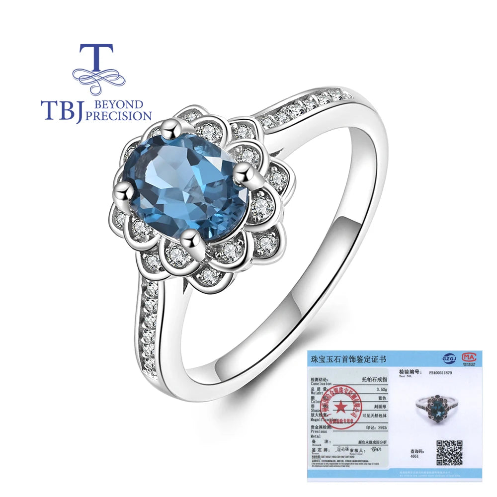 Classic design Natural london blue topaz oval