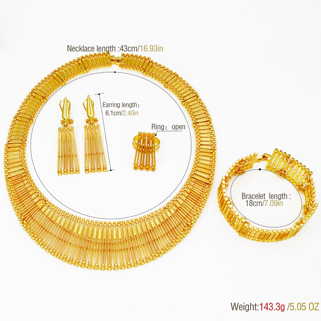Ytjx Africal Wedding Jewelry Set Luxury Gold Plate