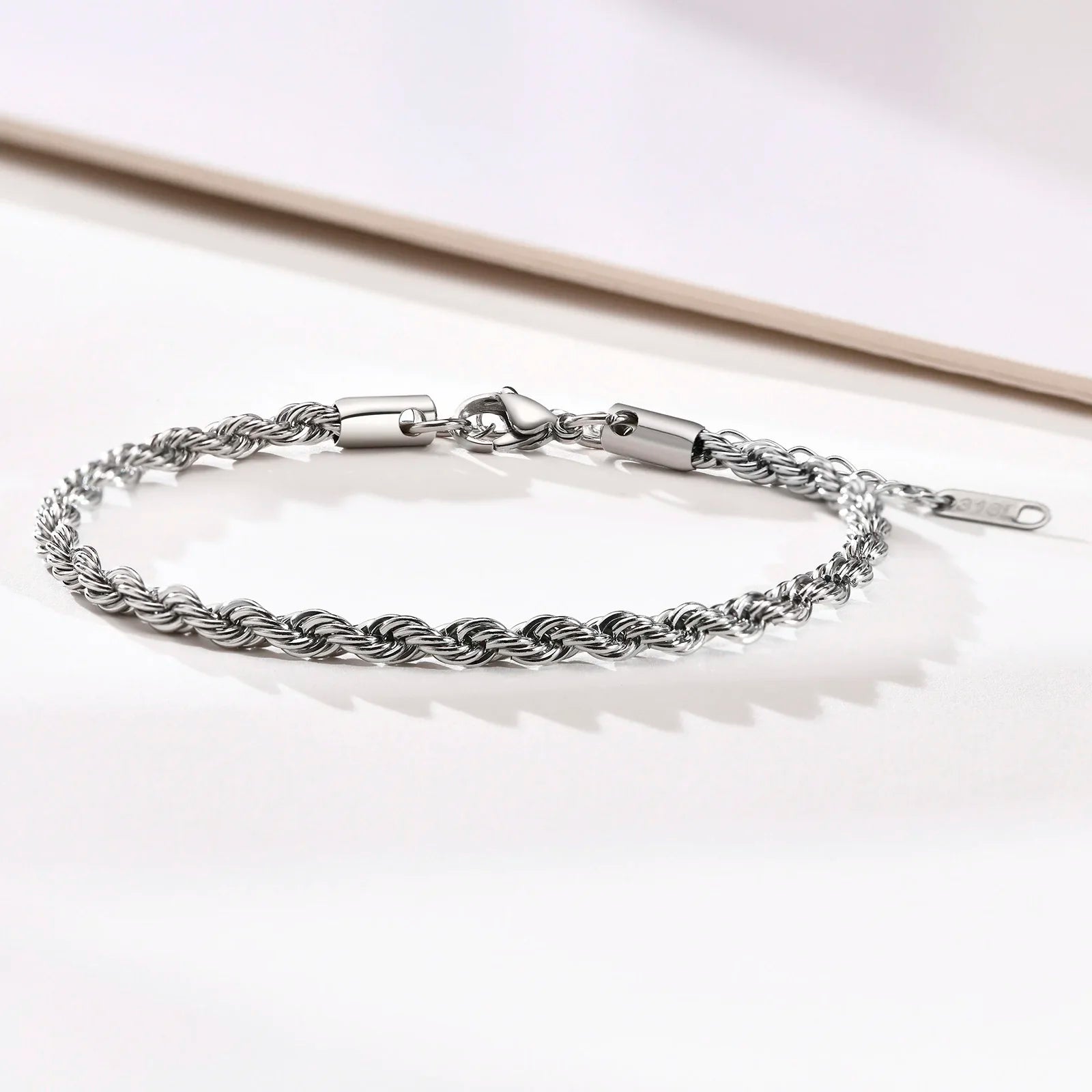 2-5MM Stainless Steel Rope Bracelets for Boys,Adju