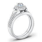 Ensemble de 2 bagues de fiançailles en moissanite avec