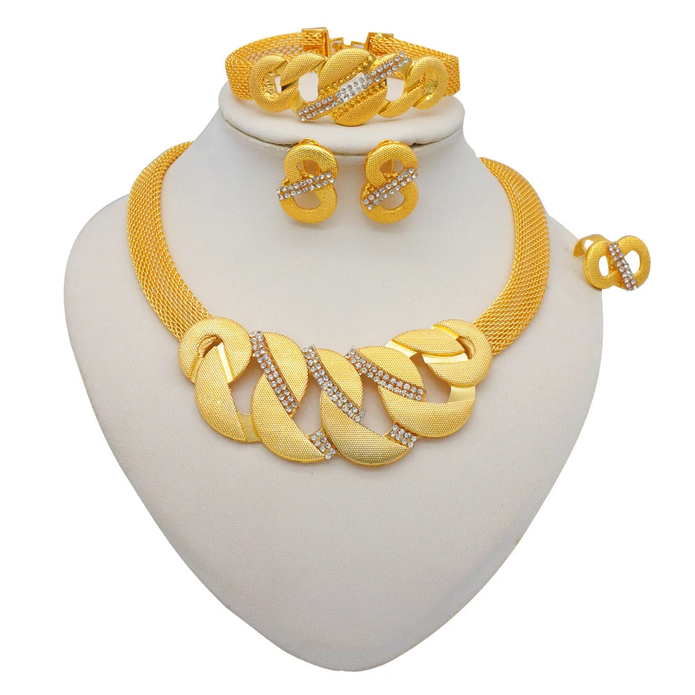 Dubai Women Gold Color Jewelry Sets African Wedding - BJ-1020-2-B3