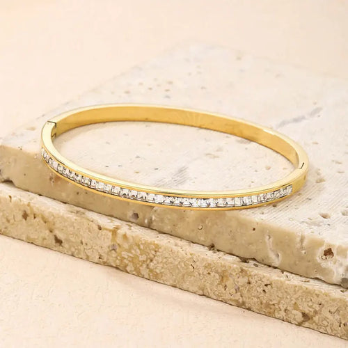 Anziw Luxury Moissanite Single-Row Starry Sky Bangles - YELLOW
