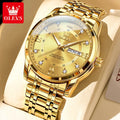 OLEVS 5513 Mens Watch Original Fashion Brand Quartz - Men All Gold / Yes