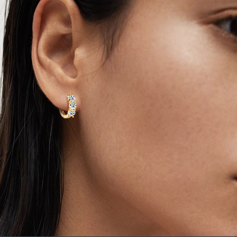 These 925 sterling silver moissanite earrings are