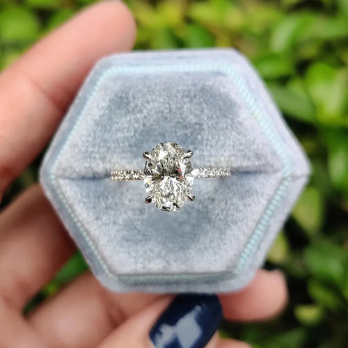 1/2/3/4CT Oval Cut Full Moissanite Engagement Rings
