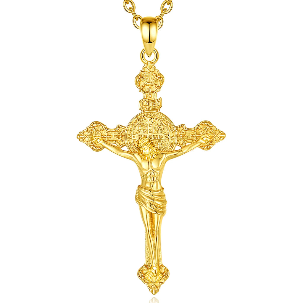 Eudora 925 Sterling Silver Jesus Cross Necklace.