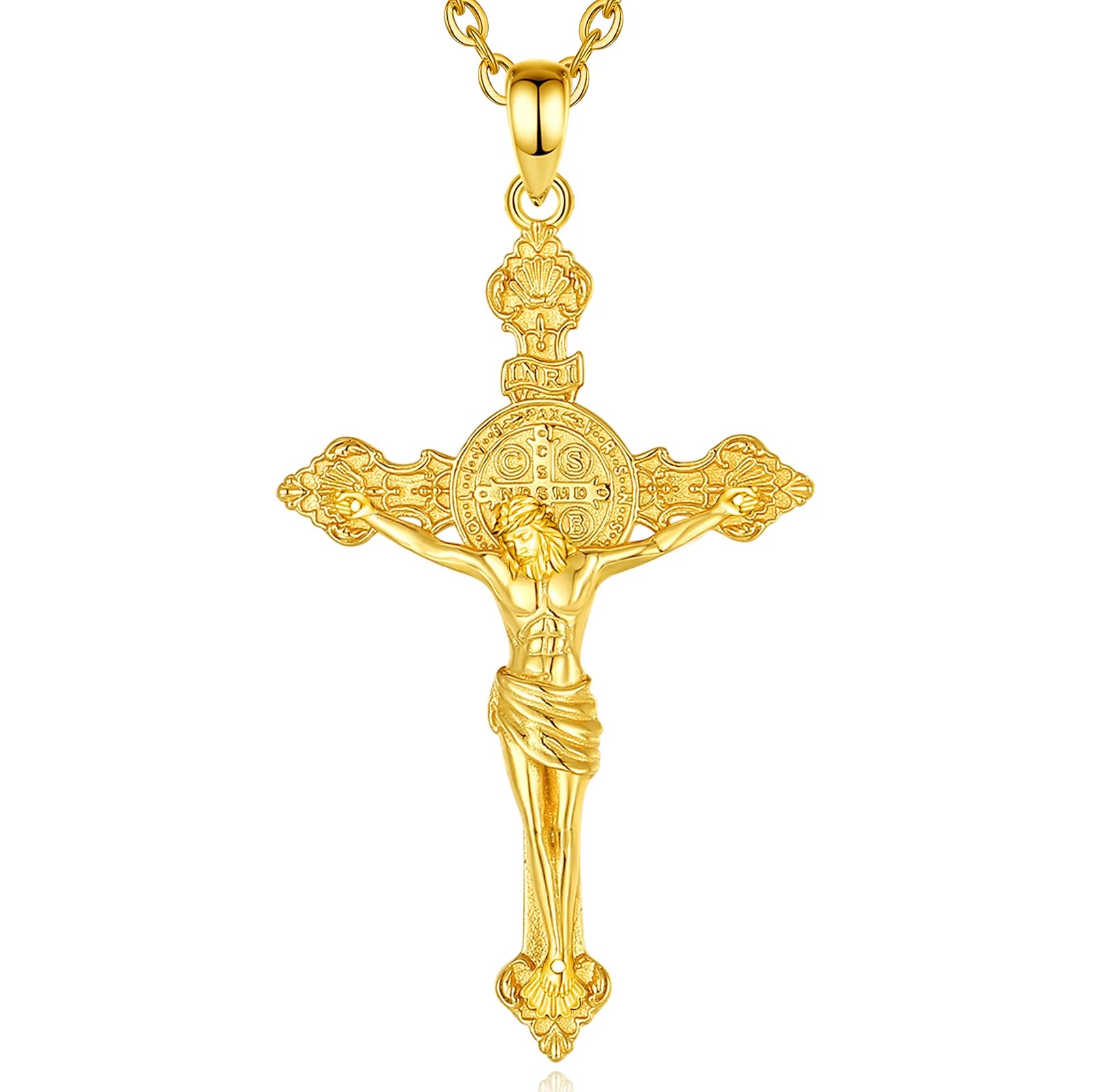 Eudora 925 Sterling Silver Jesus Cross Necklace.