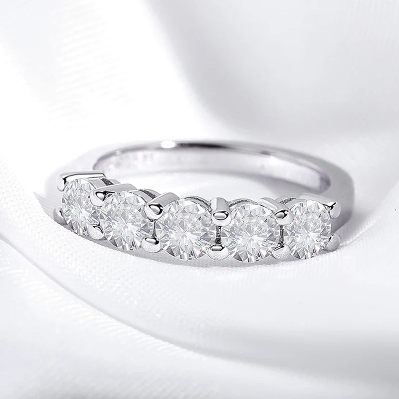 White Gold D Color 4mm Moissanite Ring for Women 1.5CT