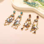 Boucles d'oreilles pendantes Pégase vintage en émail pour femme -