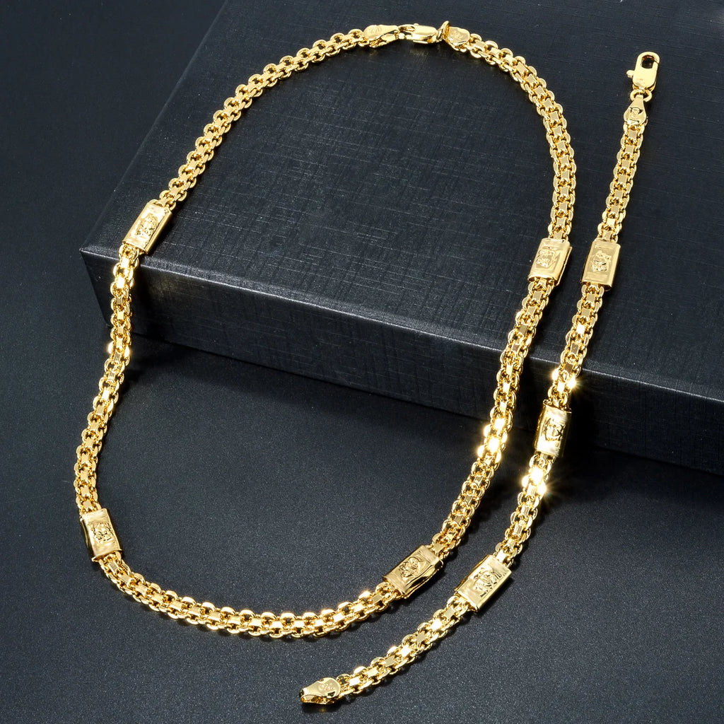 Italian Jewelry Set 18K Gold Plated Latest Design - SY-NB008 / 55cm, SY-NB008 / 60cm, SY-NB008 / 45cm, SY-NB008 / 50cm
