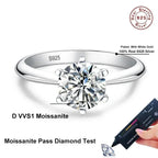 NeeTim 1-5CT Moissanite Ring Lab Diamond