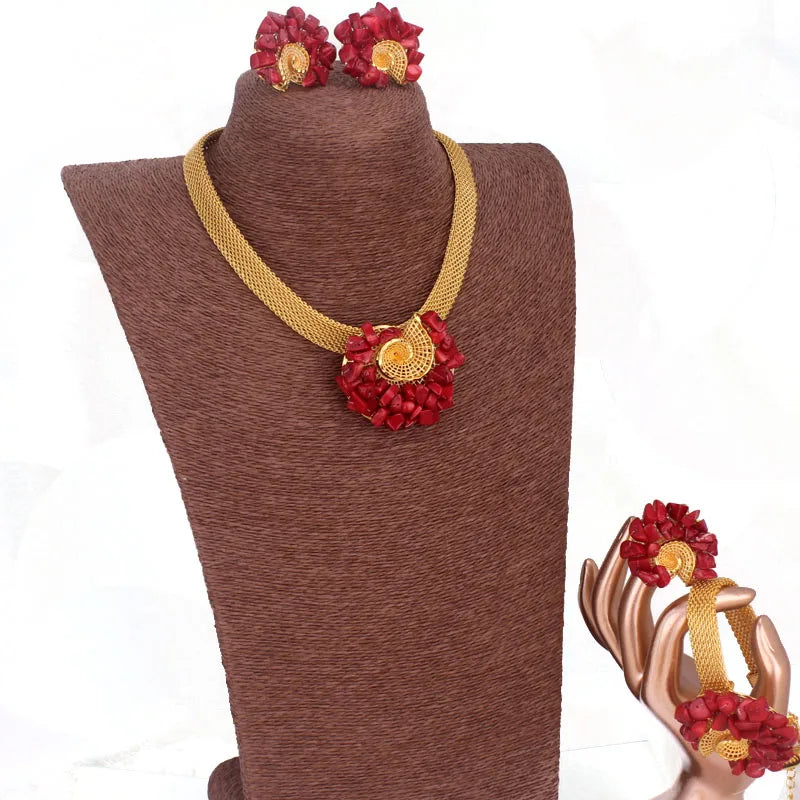 Traditional Orange / Red Coral Beads Africa Nigeri