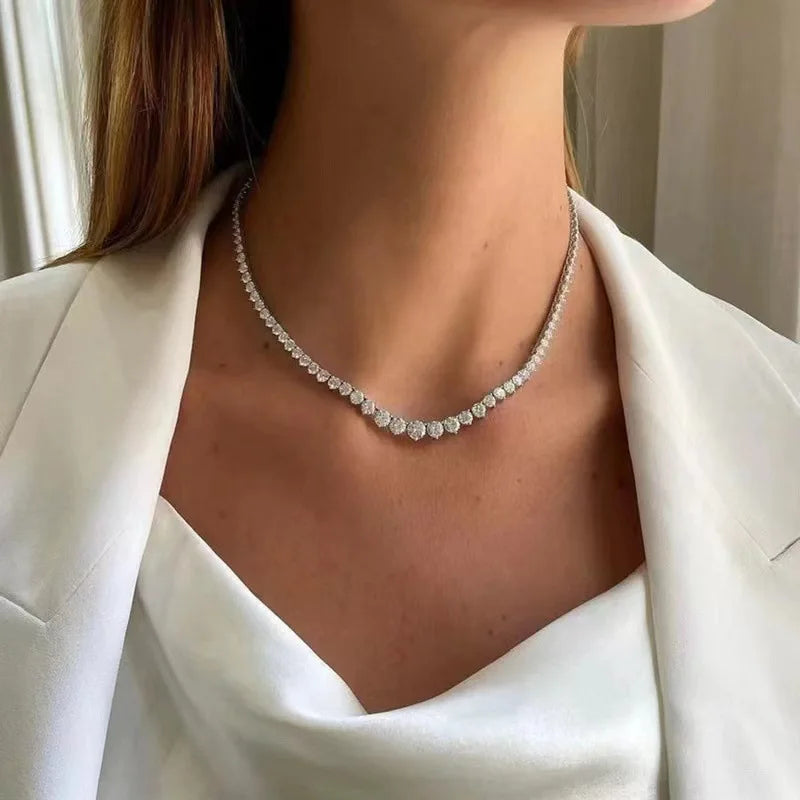 Lyee Cyee 925 silver moissanite necklace 4mm casua