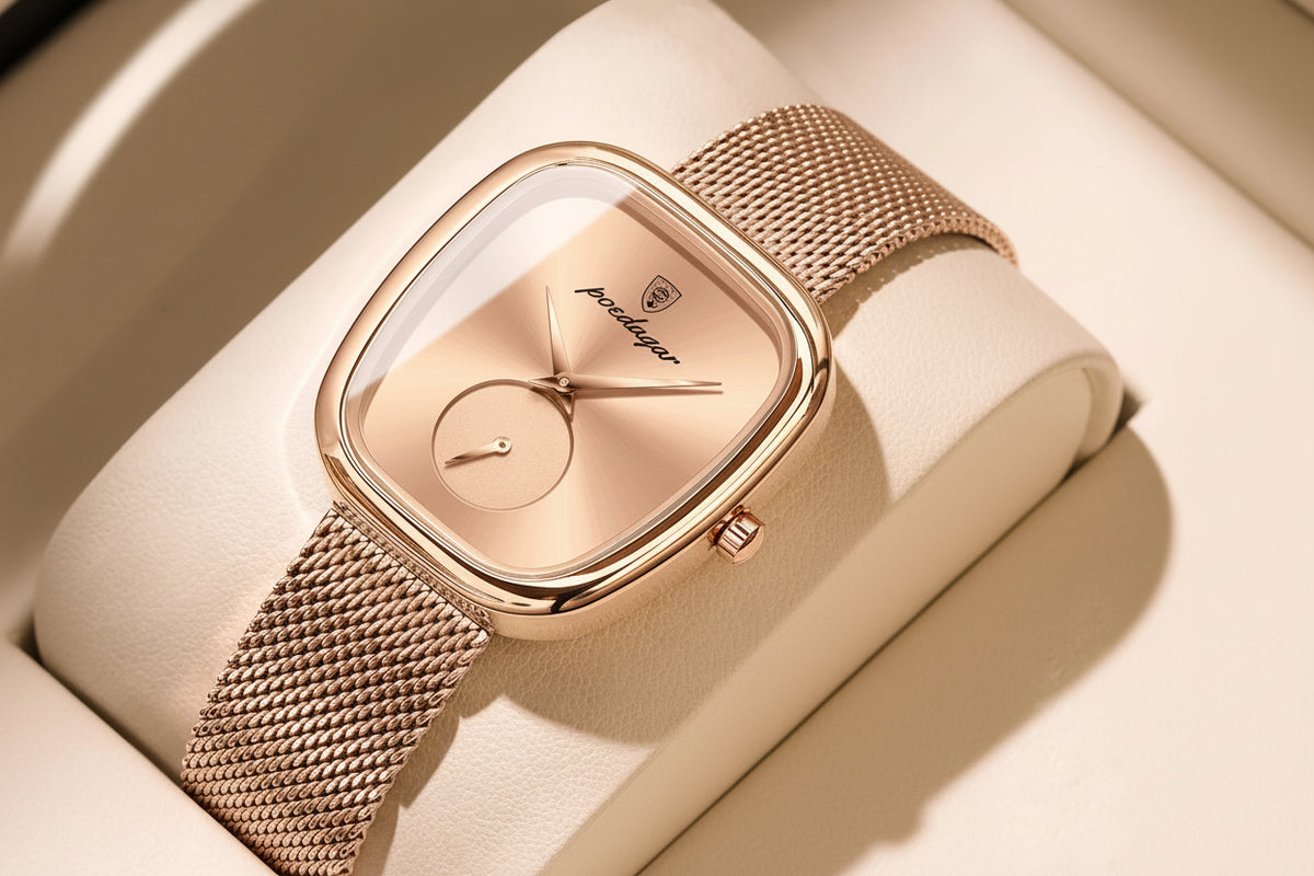 POEDAGAR Luxury Fashion Elegant Ladies Watch - 783 Rose Gold Gold