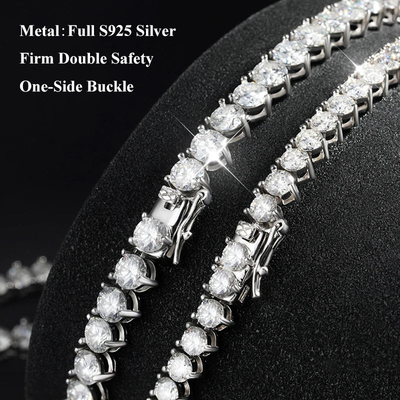 Ewya Real 3 Prong 3/4/5mm Full Moissanite Tennis