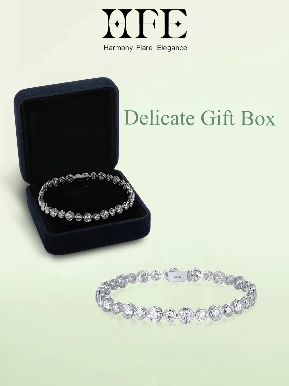 HFE 4.5mm Round Moissanite Tennis Bracelet S925