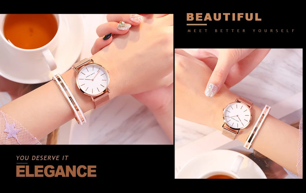 2023 New Women Bracelet Watch 1 Set Japan Quartz.