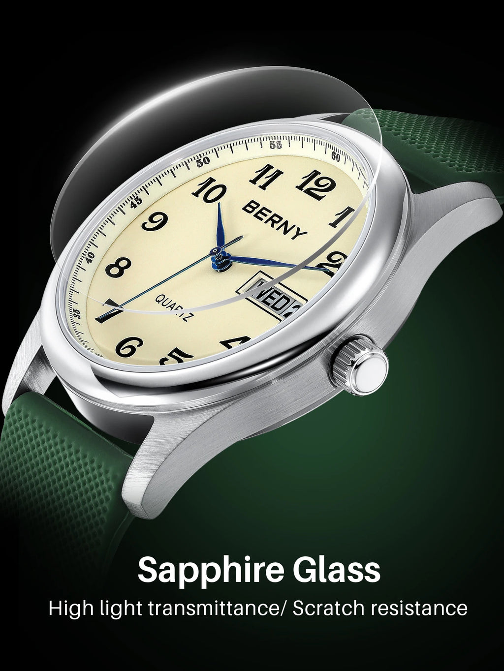 Berny Men's Watches Calendar Weeks Quartz Men.