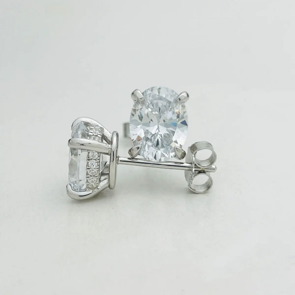 Dezo Total 4 Carats Oval Cut Moissanite Earring