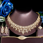 ThreeGraces 4PCS Sparkling Cubic Zirconia Gold.
