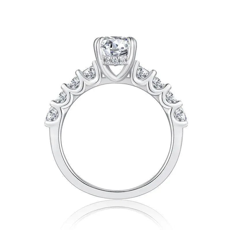 Super Flash 3ct 7x12MM Elliptical Moissanite Ring