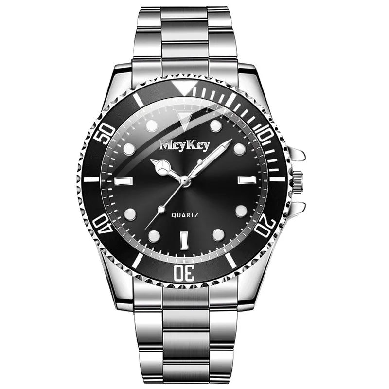 Fashion Men Business Watches Stainless Steel Band Men - United States / black