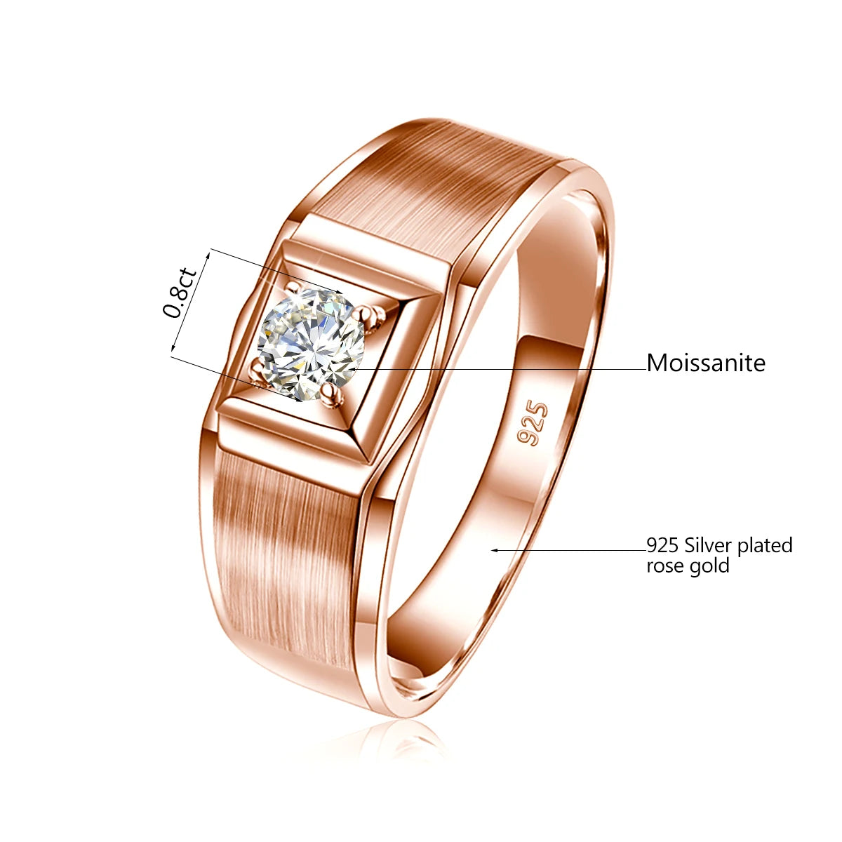 Sdoou 2 Ct Moissanite Rings Pass Diamond Test D