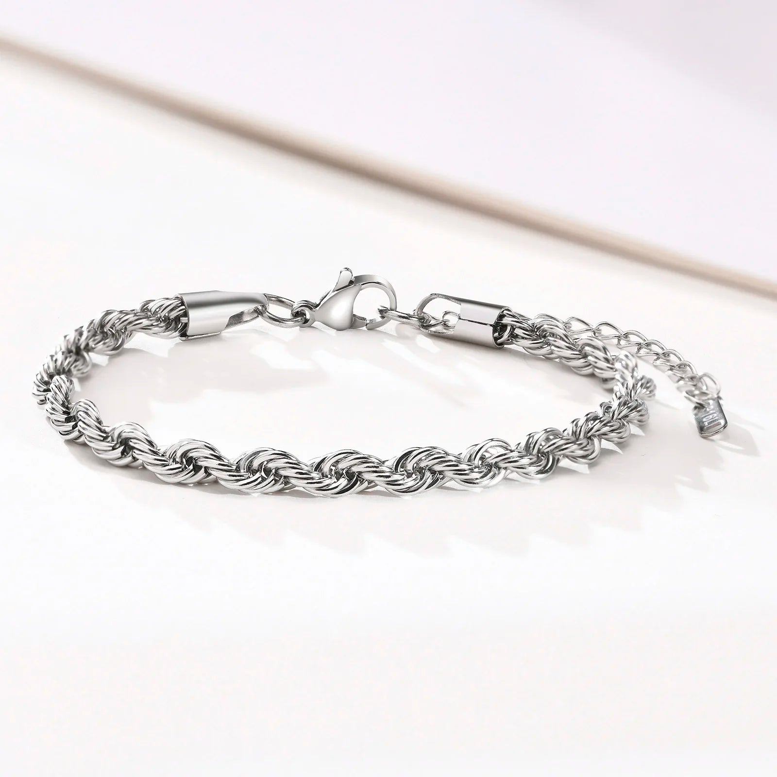 2-5MM Stainless Steel Rope Bracelets for Boys,Adju