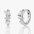 Lnkry 14K Gold Filled Three Stone Huggie Earring - silver color