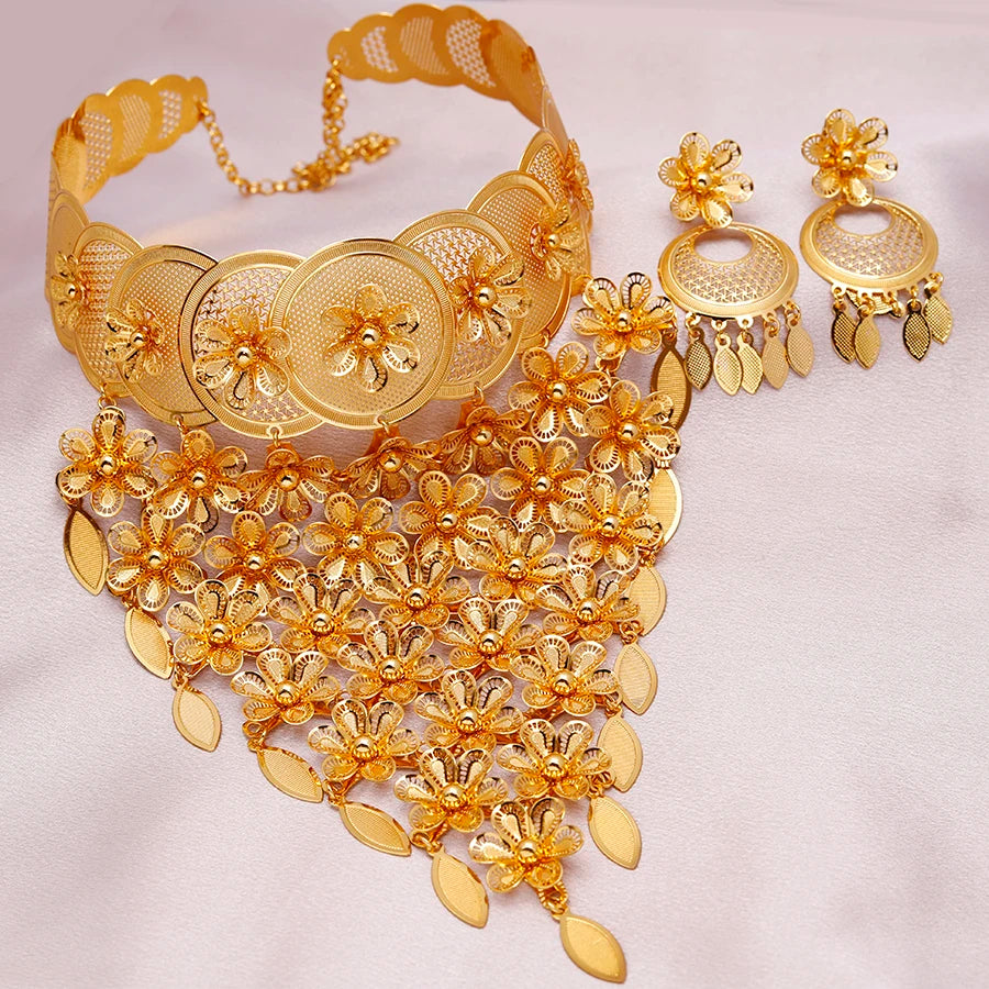 2PCS/Set  Dubai European and American Flower Earri