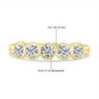 Alliance de moissanite ronde en or 14K, étincelante et empilable