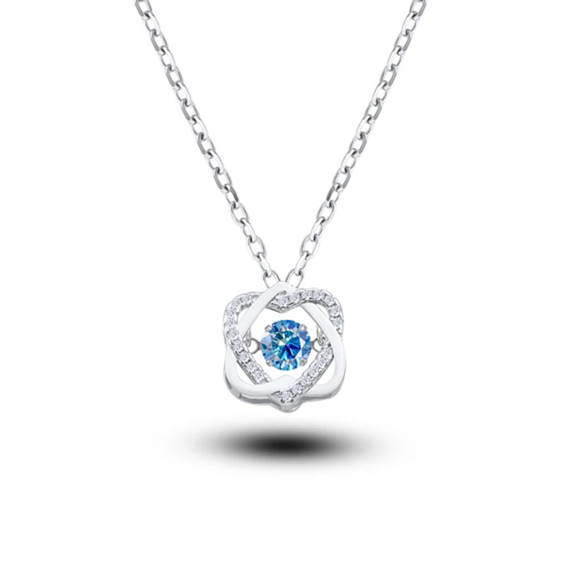 0.5ct GRA Moissanite Necklace for Women Sparkling - royal blue / China Mainland