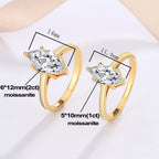 1CT 2CT 3CT Marquise Cut Solitaire Moissanite