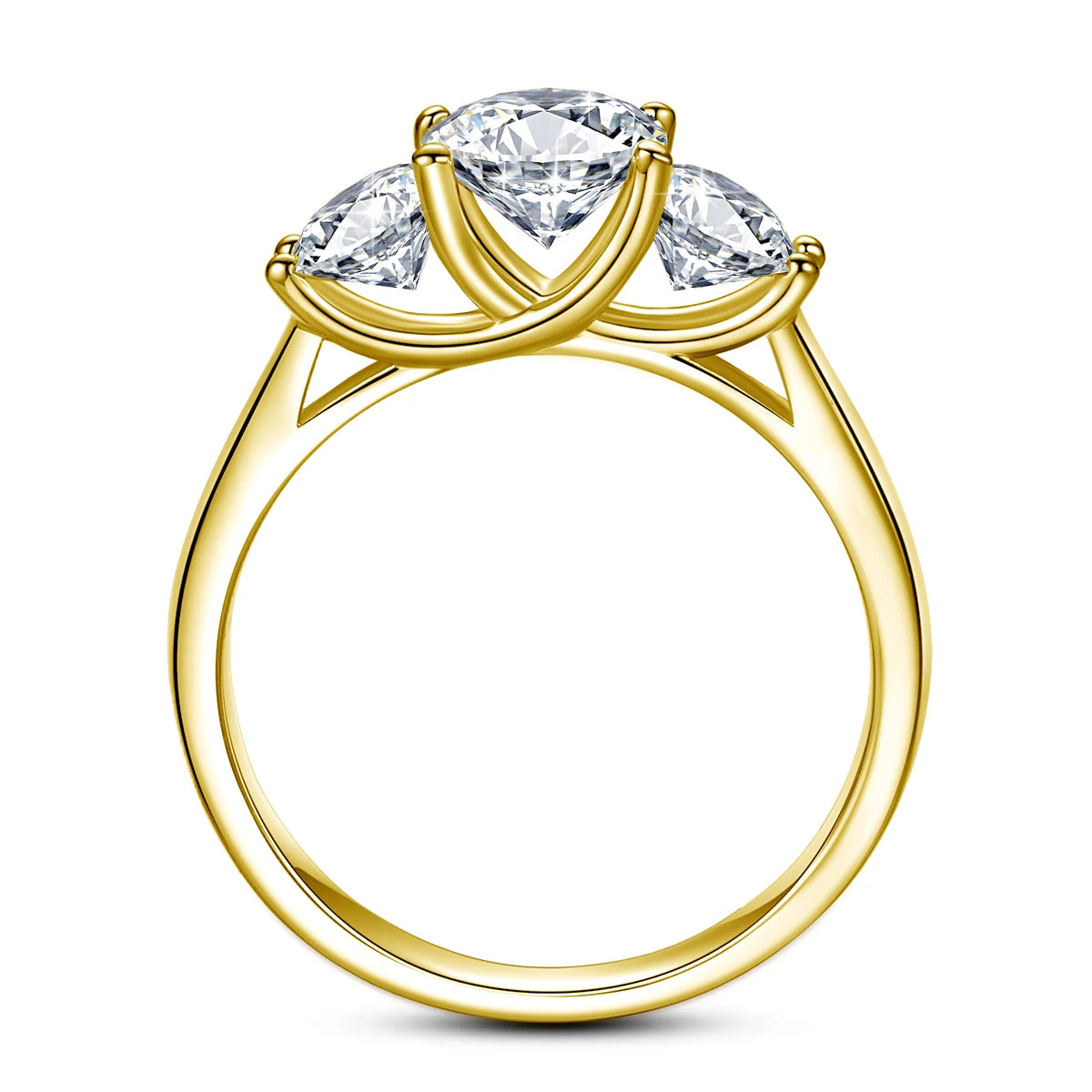 Waterproof 14K Gold Filled Three Stone Wedding