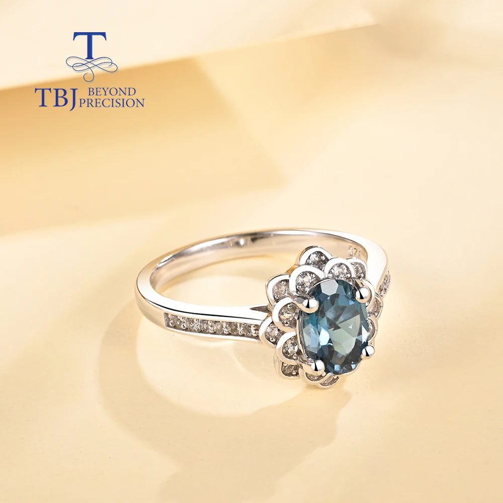 Classic design Natural london blue topaz oval