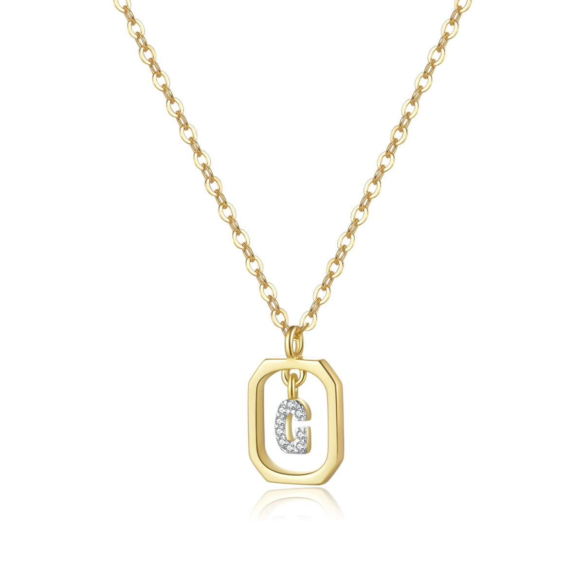 ANDYWEN 925 Sterling Silver Gold Inital Pendant Luxury - Gold G