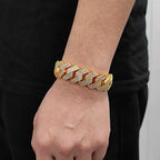 Collier ras du cou lourd Hip Hop Two Stone 20mm 2