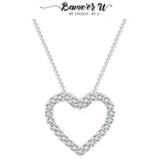 Bamoer U Heart Moissanite Necklace 925 Sterling Silver