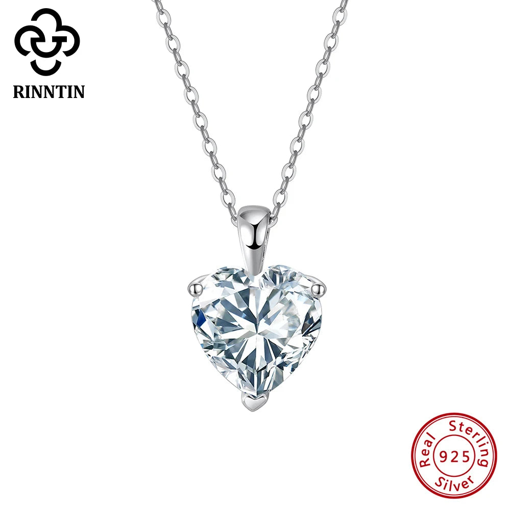 Rinntin Moissanite Diamond Heart Pendant 1-4CT